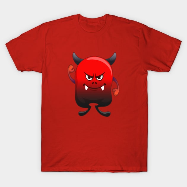 Little Monsters-Red Tooth T-Shirt by Peter Awax